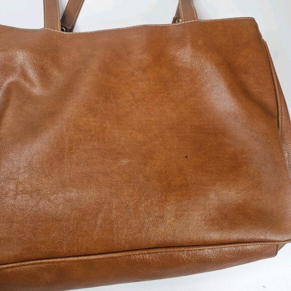 Vintage Shoulder Tote Purse Bag Montella Western Classic Brown Leather - Picture 10 of 16